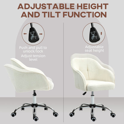 46-56 cm Teddy Fleece Office Chair - Cream