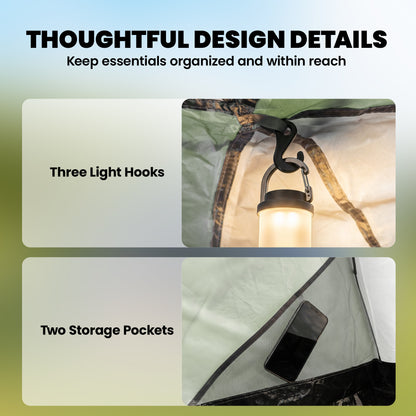Family Camping Tent 3000mm Waterproof Windproof Tunnel Tent 6 Person Two Bedrooms Green