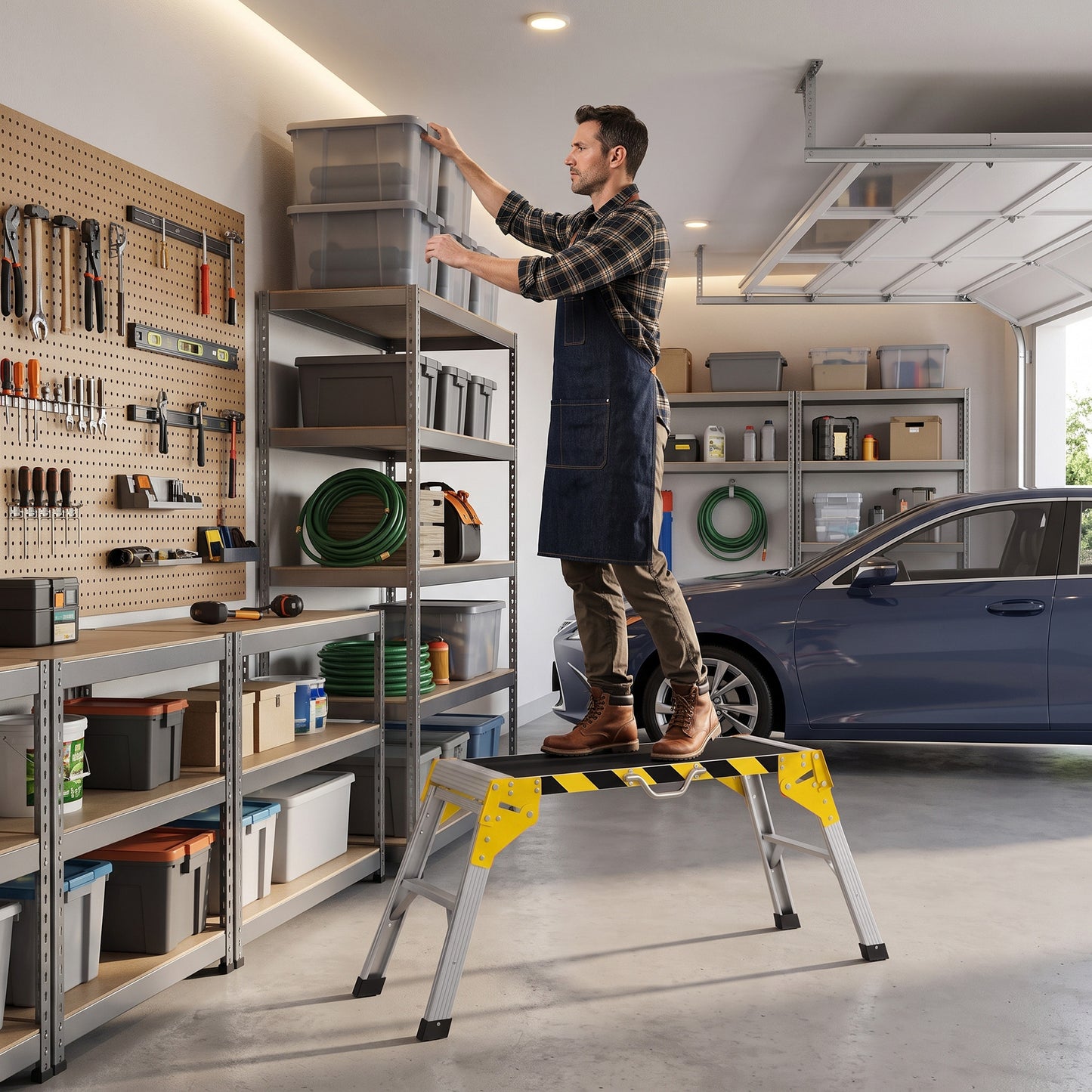 Work Bench, Foldable Aluminium Alloy Tool Stand with Handle, Non Slip, 150 kg, 110 x 32 x 50 cm