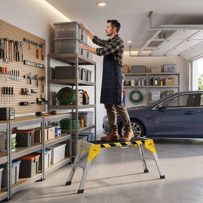 Work Bench, Foldable Aluminium Alloy Tool Stand with Handle, Non Slip, 150 kg, 110 x 32 x 50 cm