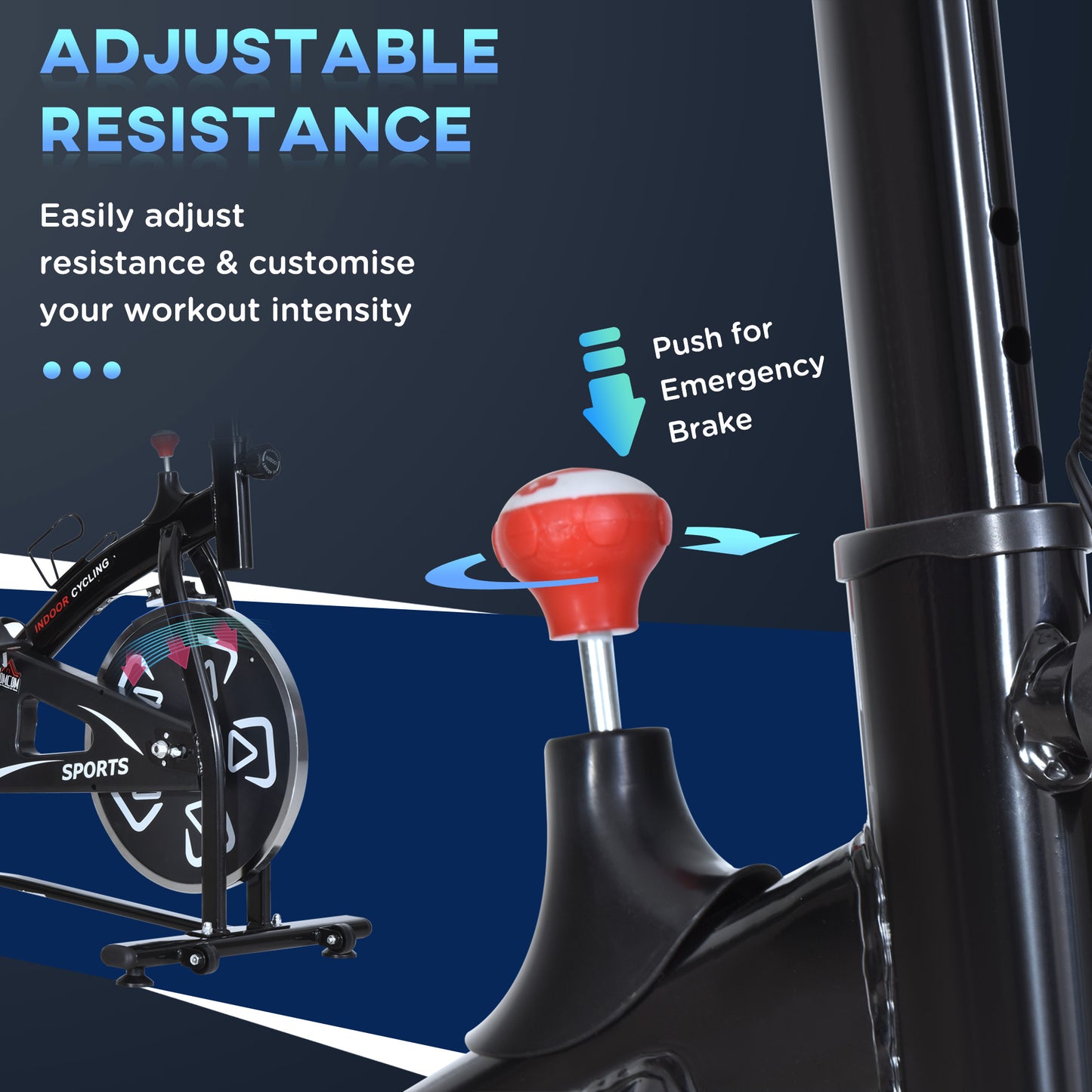 Indoor Stationary Exercise Bike 6kg Flywheel Fitness Cardio Workout Bke Trainer for Home Gym w/ Adjustable Resistance LCD Mon
