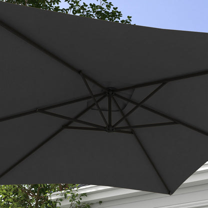3(m) Cantilever Overhanging Parasol, with Cross Base - Grey