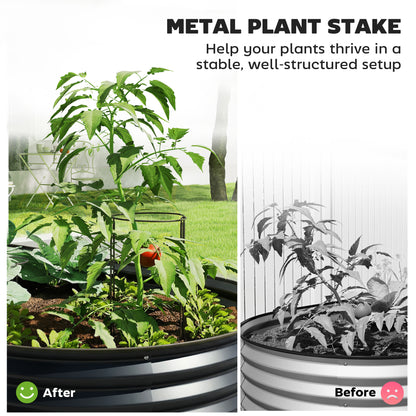 Set of Two 150 x 60cm Steel Planters - Dark Grey