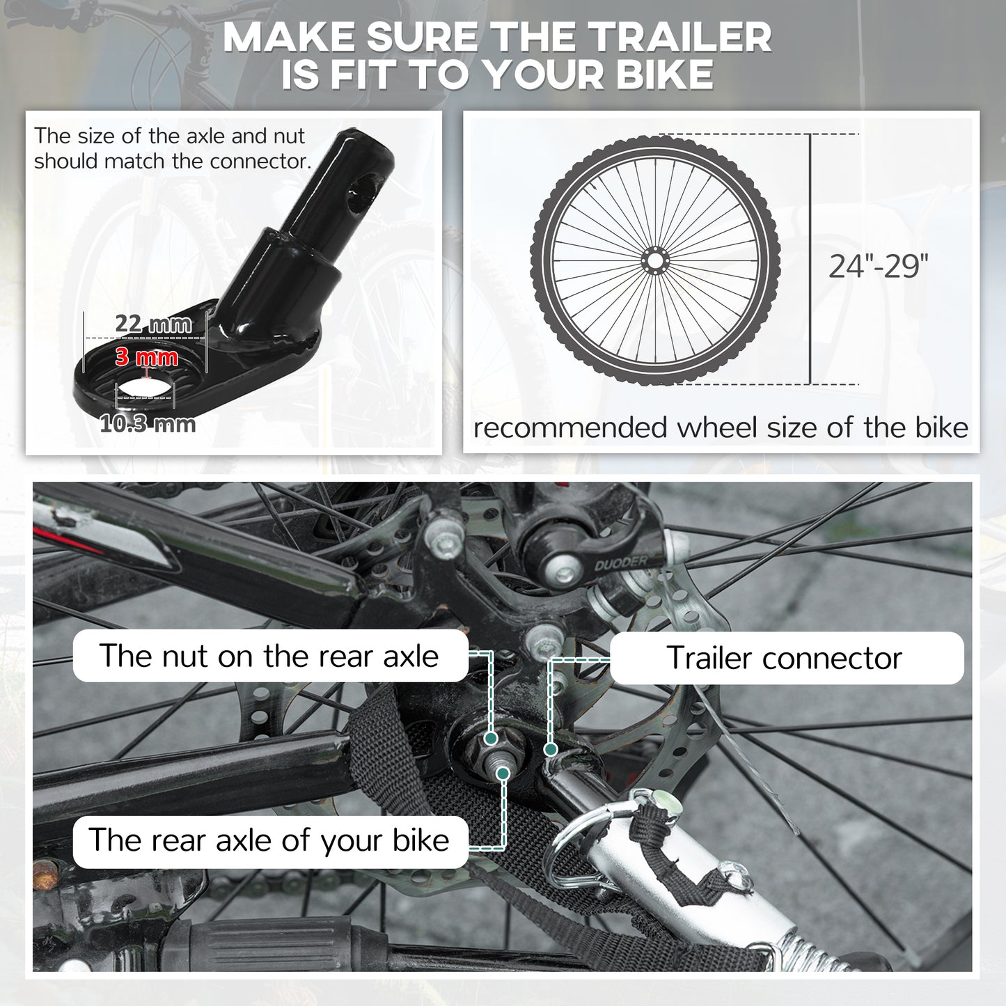 2 Seat Bike Trailer with 5 Point Harness, Baby Bike Stroller with Safety Flag, Reflectors, for 18+ Months, Blue