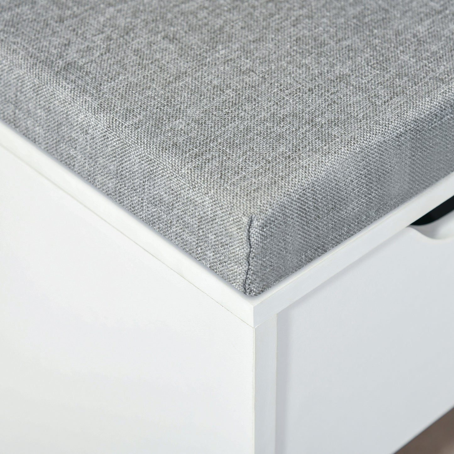 Shoe Storage Bench with Cushion - White