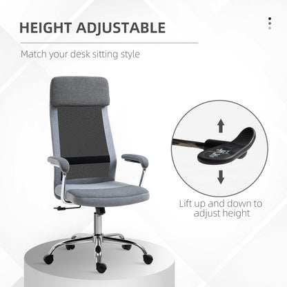 Office Chair, Ergonomic Desk Chair, High Back Computer Chair with Adjustable Height, Swivel Rolling Wheels