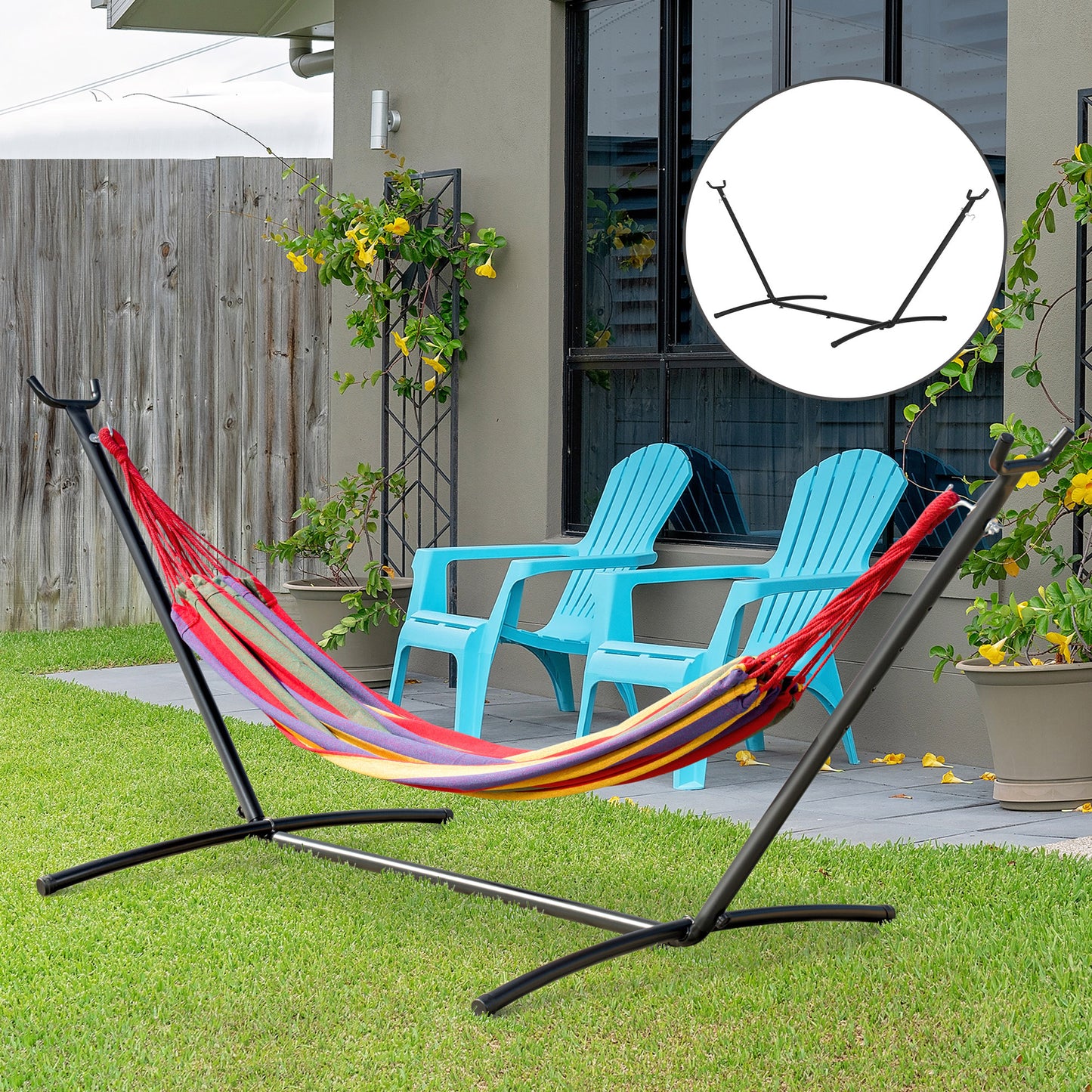 2.9m Universal Hammock Stand Metal Frame Garden Camping Picnic Outdoor Patio Replacement – Stand Only