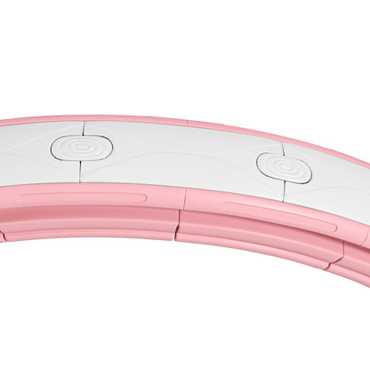 Smart Weighted Hula Hoop, Massage Hula Ring w/ 16 Detachable Knots, 360° Auto-Rotating Ball, Digital Counter, Pink