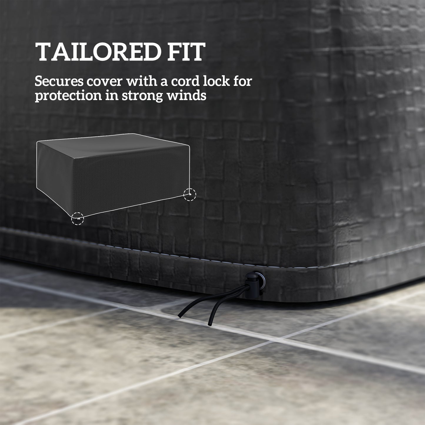 Garden Furniture Cover, Waterproof Anti-UV Large Protective Patio Set Covers, 235 x 190 x 90cm, Black