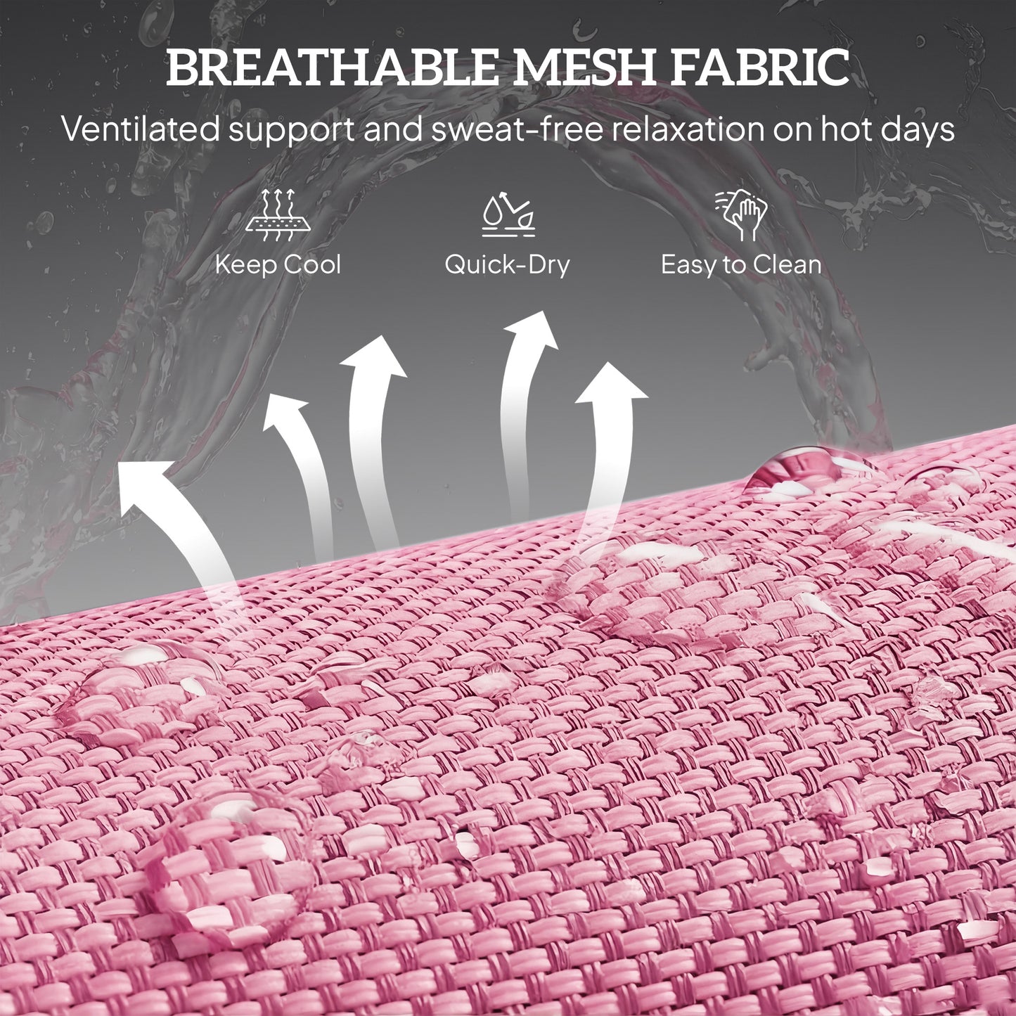 Folding Sun Lounger with Head Pillow - Pink
