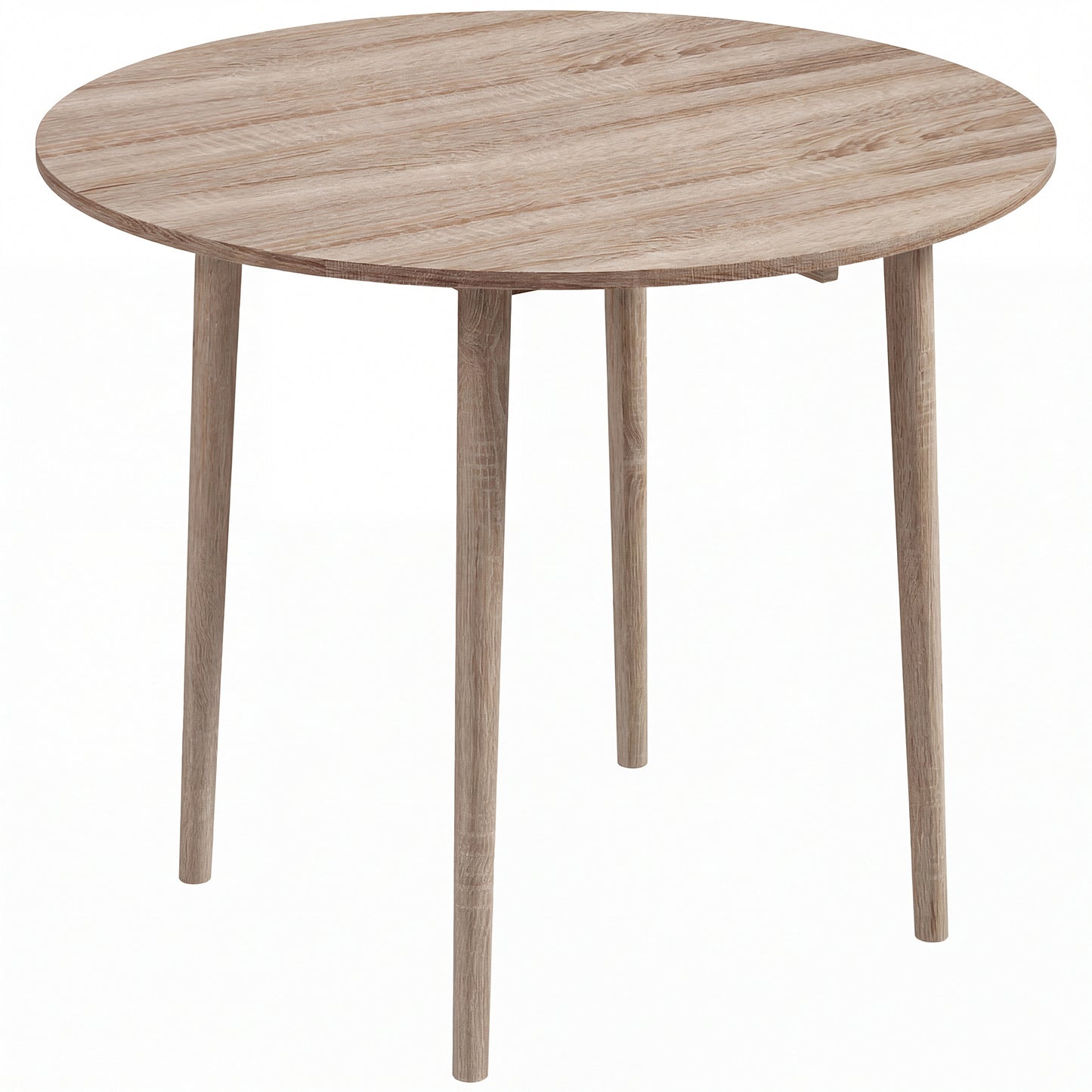 Folding Dining Table for 4, Round Drop Leaf Table, Modern Space Saving Small Kitchen Table with Wood Legs for Dining Room