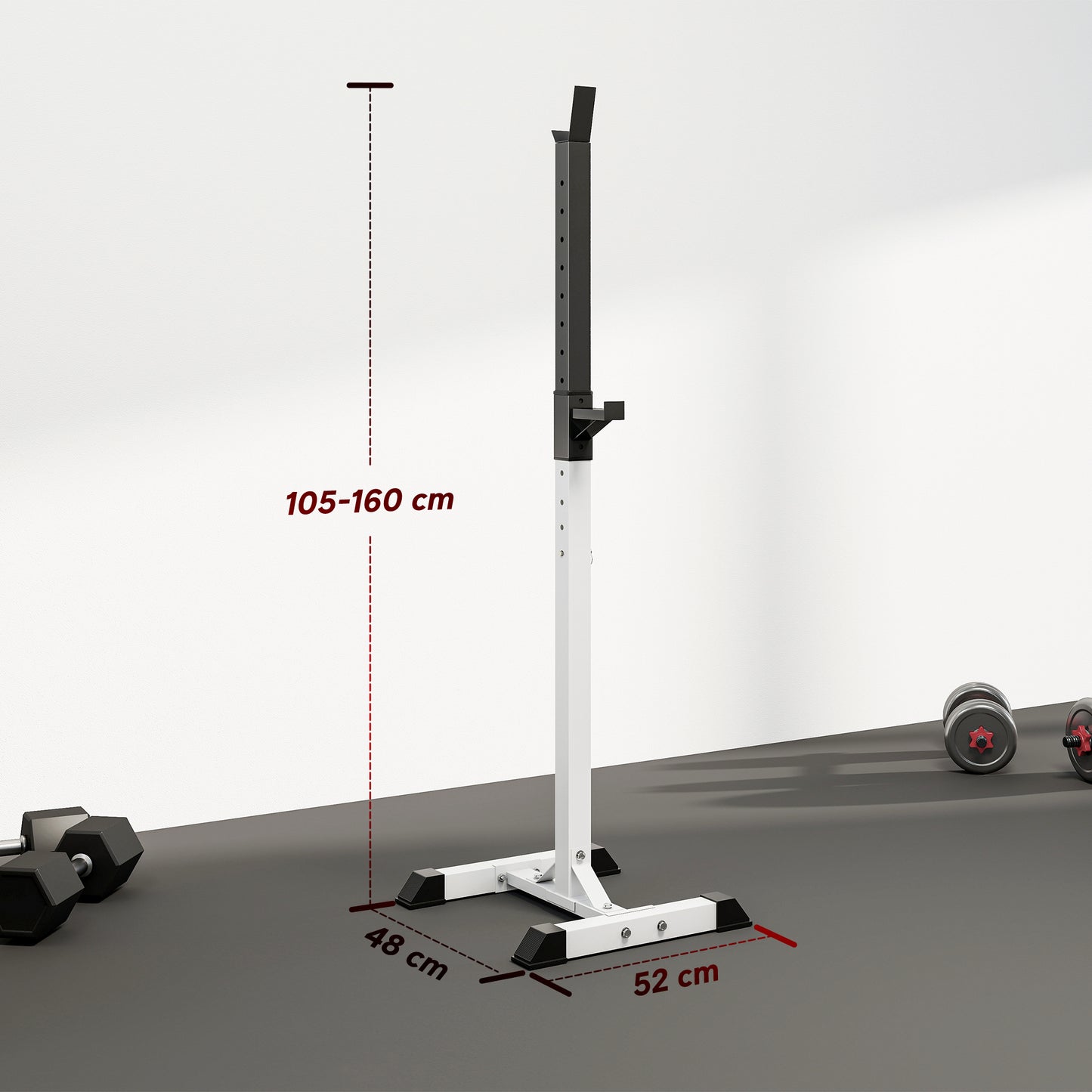 Heavy Duty Weight Bar Barbell Squat Stand Barbell Rack Spotter, for Home, Gym - Black