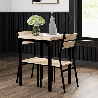 Compact 3-Piece Dining Set – Light Wood