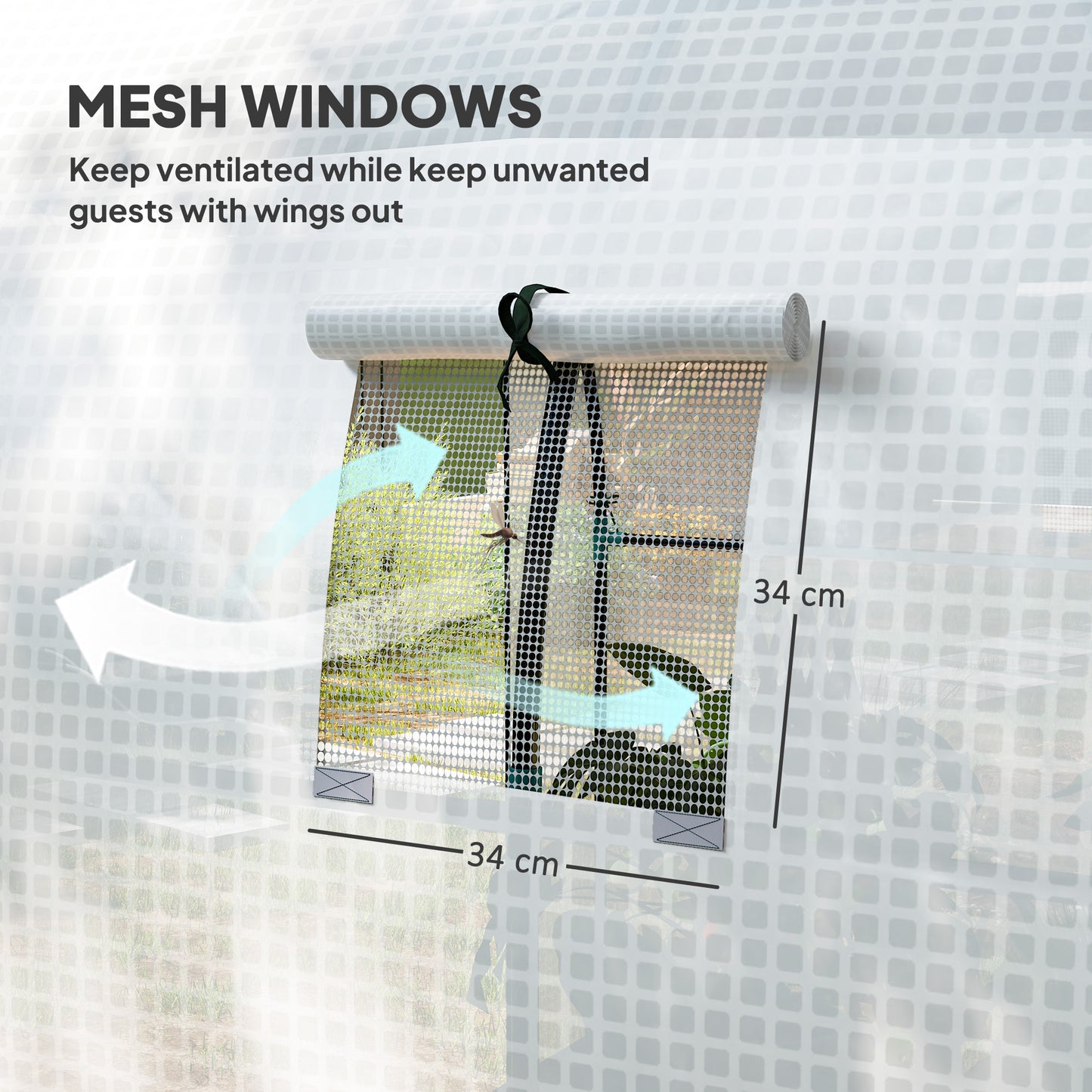 180 x 180cm Walk-In Polytunnel Greenhouse - White