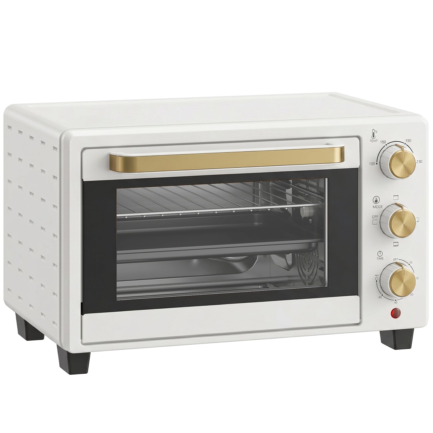 21L Mini Countertop Oven, 100°C-230°C Adjustable Temperature, White