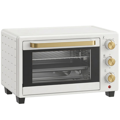 21L Mini Countertop Oven, 100°C-230°C Adjustable Temperature, White