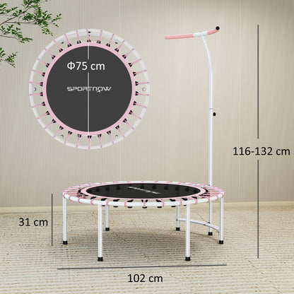 40" Fitness Trampoline, Mini Rebounder Trampoline for Adults with 5-Level Adjustable Handle