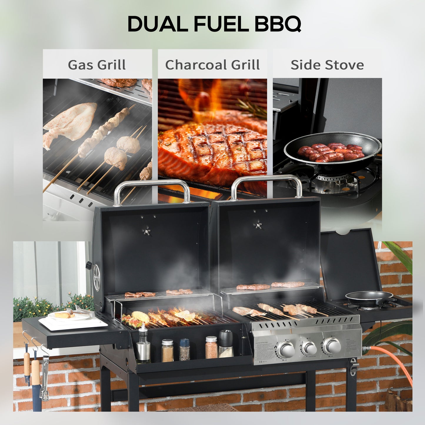Dual Fuel BBQ Grill - Black