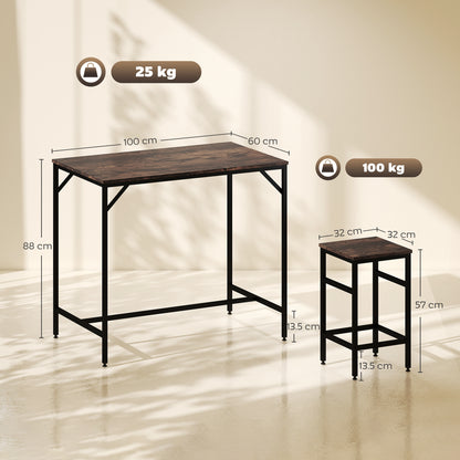 5-Piece Breakfast Bar Table and Stools Set, Kitchen Bar Table Set with High Table and 4 Stools