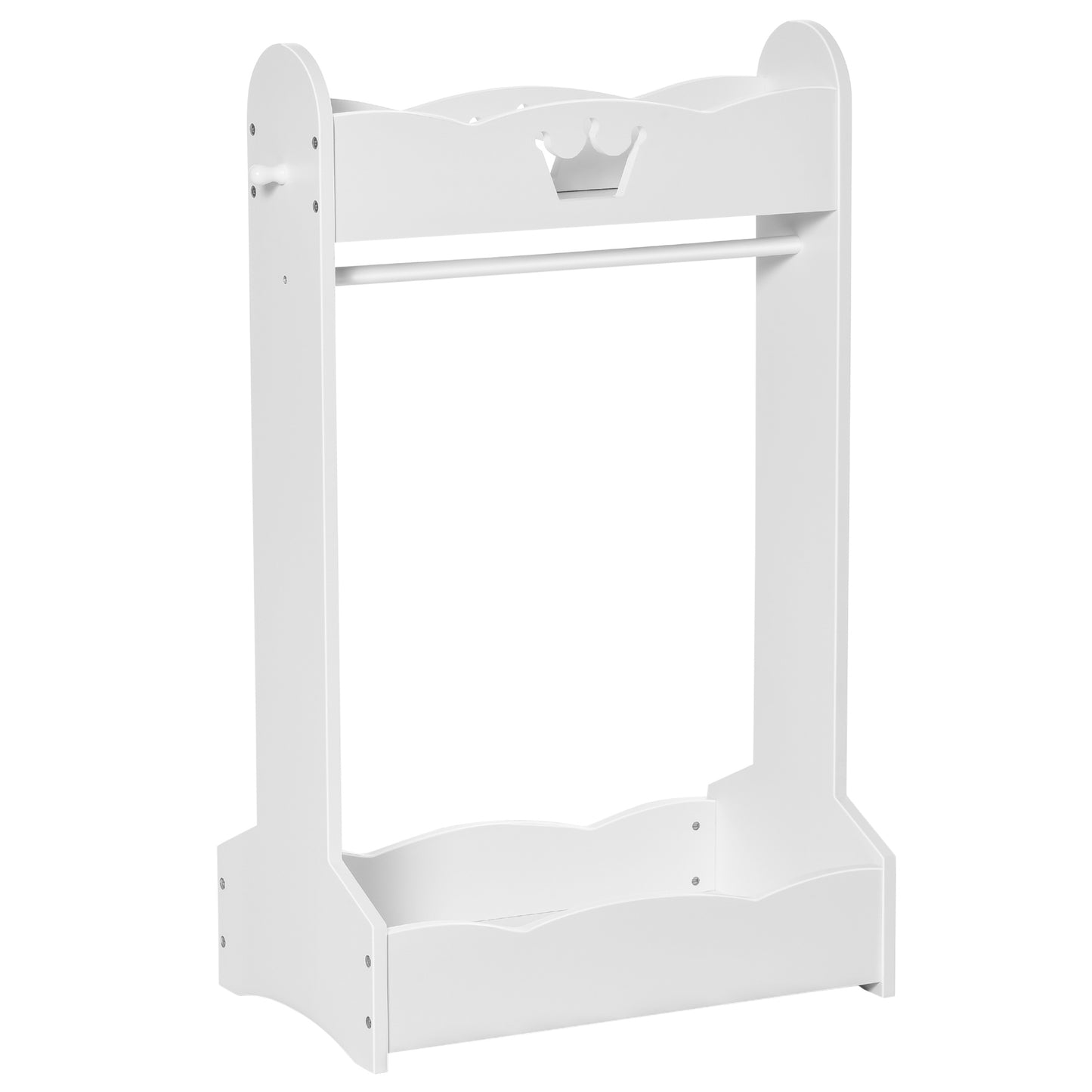 Kids Clothes Rail Wooden Hanging Rack with Storage Shelves Children Garment Freestanding Wardrobe for 3-8 Years Toddler