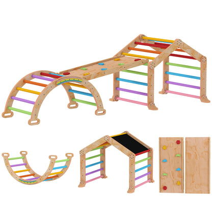 9 in 1 Toddler Climbing Frame with Ramp, Slide, Arch, Ladder, Blackboard for 18-48 Months