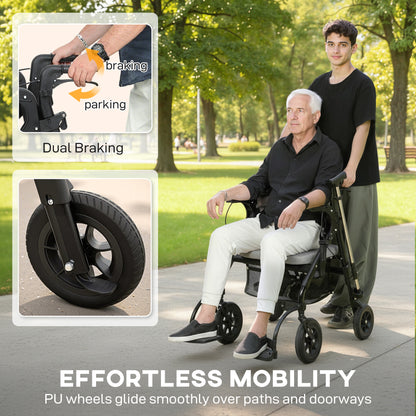 Rollator Walker Wheelchair, with Seat - Grey