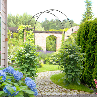 Outdoor Garden Arch, Metal Garden Arbor for Climbing Plants, Roses, Vines, Wedding Arch for Outdoor, 140L x 40W x 240H cm