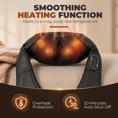 Neck and Shoulder Massager with Heat, Deep Tissue Shiatsu 3D Kneading Massager for Neck, Back, Waist, Foot and Leg