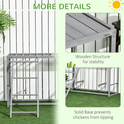 Chicken Activity Play with Swing Set for 3-4 Chickens, Wooden Chicken Coop, Grey
