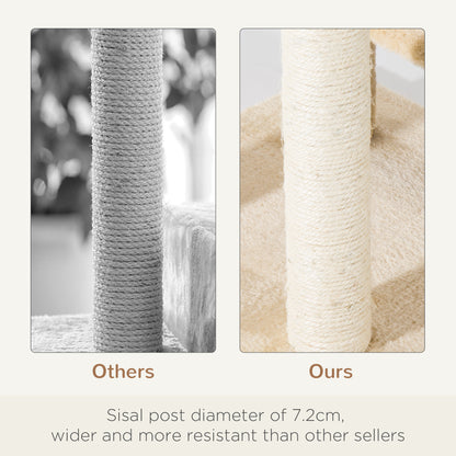 100 cm Cat Tree for Indoor Cats Kitten Scratch Scratching Post Climbing Tower Activity Centre Beige