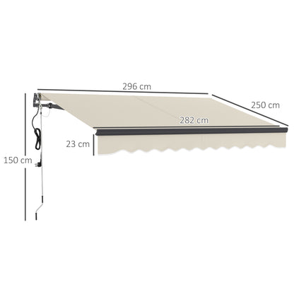 2.5 x 3m Electric/Manual Awning, with Remote - Beige