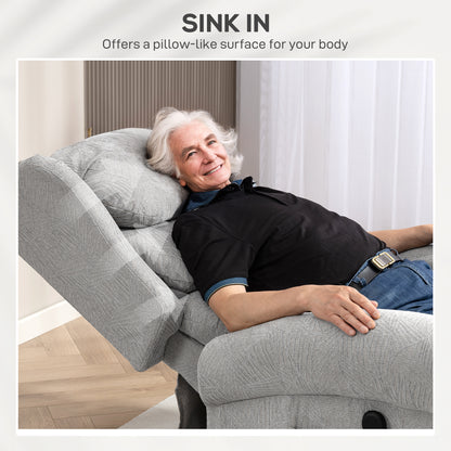 Velvet-Feel 150° Electric Riser Recliner Chair - Grey