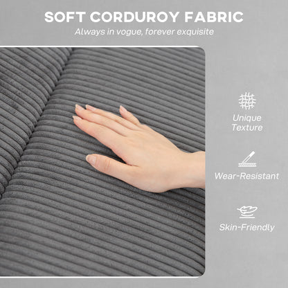 Corduroy Electric Massage Recliner - Grey