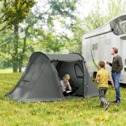 3 Man Camping Tent with Living Area and 2 Bedrooms, 3000mm Waterproof Family Tent with Sewn-in Groundsheet and bag