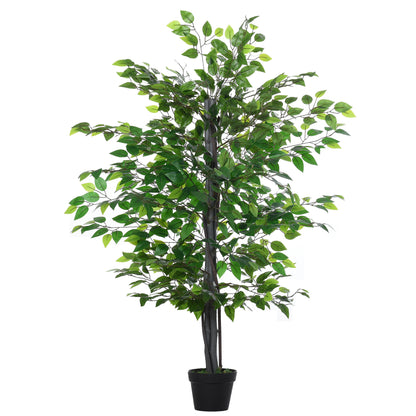 Artificial Tree White Rose Floral in Pot, Fake Plant for Home Indoor Decor, 90cm, Purple