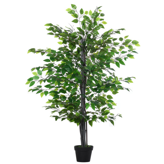 Artificial Tree White Rose Floral in Pot, Fake Plant for Home Indoor Decor, 90cm, Purple