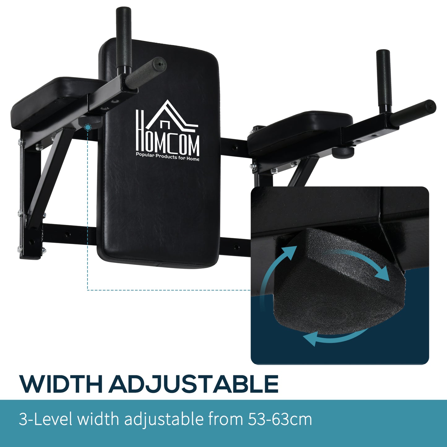 Wall Mounted Dip Station Knee Leg Raise Chin Up Pull Up Rack Home Gym Fitness Exercise Workout Bars New