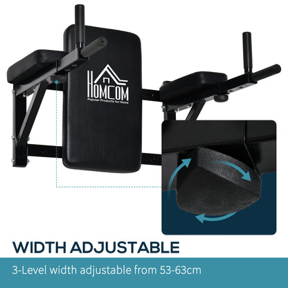 Wall Mounted Dip Station Knee Leg Raise Chin Up Pull Up Rack Home Gym Fitness Exercise Workout Bars New