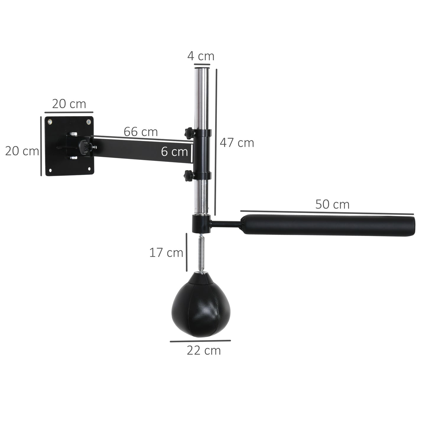 Wall Mount Fast-Reflexes Speed Bag Boxing, Height Adjustable Punching Bag, MMA