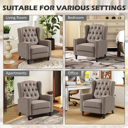 Chesterfield-Style Reclining Armchair - Brown