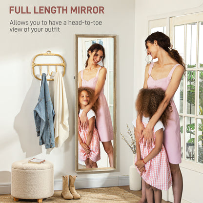 162.6 cm Two-Tone Full Length Mirror - White/Oak-Tone