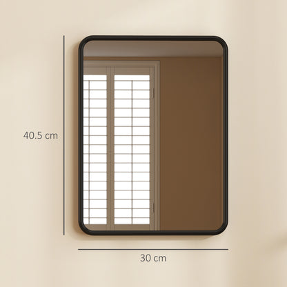 Rectangular Wall Mirror with HD Glass - Black