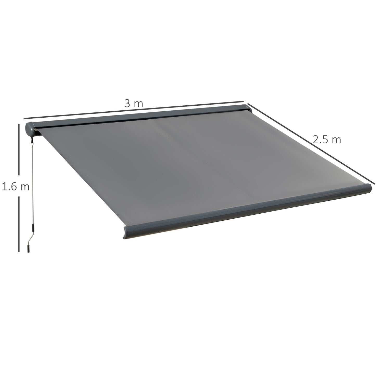 3 x 2.5m Electric Awning with Remote Controller, Aluminium Frame DIY Retractable Awning
