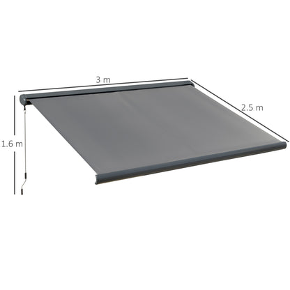3 x 2.5m Electric Awning with Remote Controller, Aluminium Frame DIY Retractable Awning