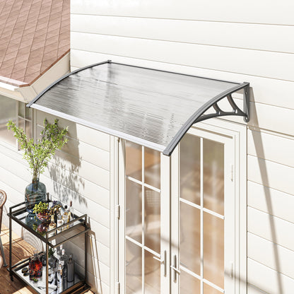 Front Door Canopy, Outdoor Awning, Rain Shelter, 110 x 60cm, Grey