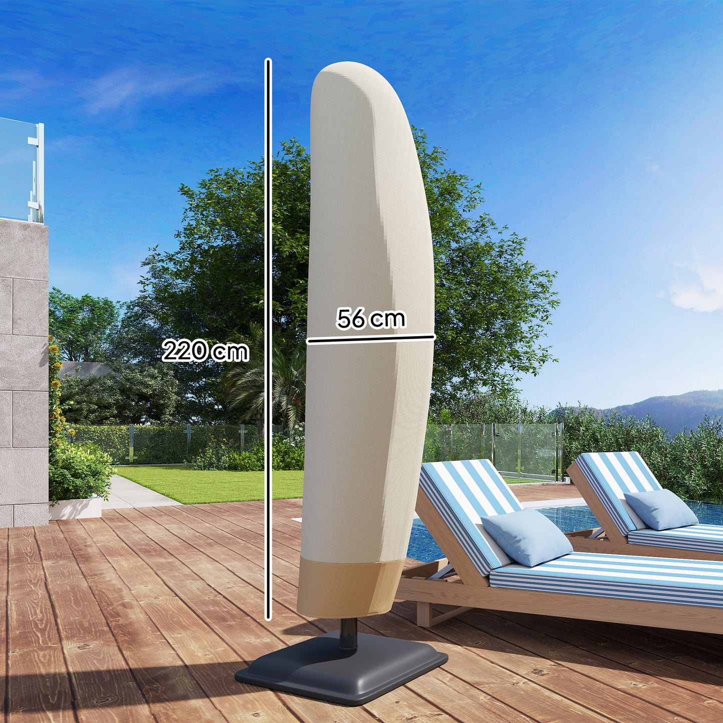 Parasol Cover, 300D Oxford Cantilever Umbrella Cover Fit for 2-4m Parasol