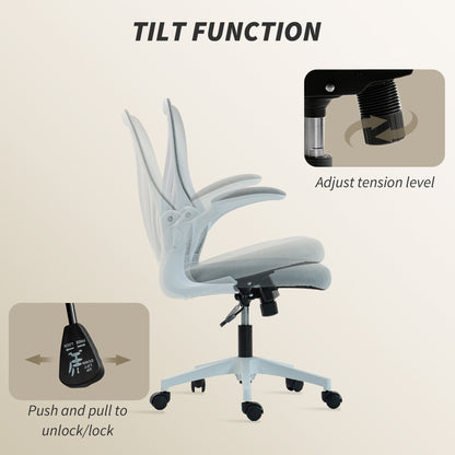 Mesh Office Chair with Foldable Backrest - Light Grey