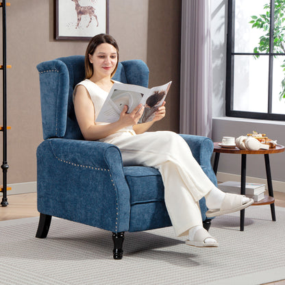 150° Reclining Vintage Armchair, with footrest, Royal Blue