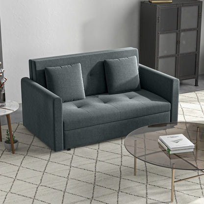 2 Seater Sofa Bed with Hidden Storage, Pull Out Convertible Bed Settee