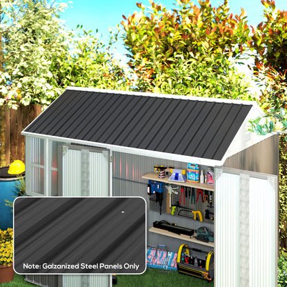 Set of 12 Corrugated Steel Roof Sheet Panels - Black